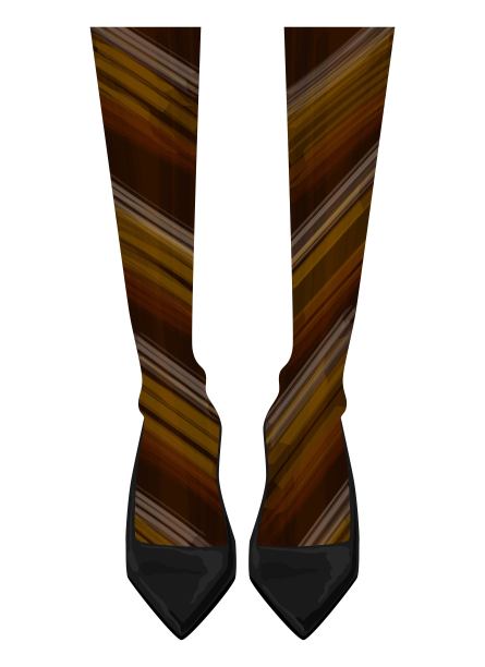 女人的腿在鞋子里。有彩色条纹的尼龙紧身衣。专利皮革泵。时尚插画。现代设计。时尚杂志的封面。图片下载