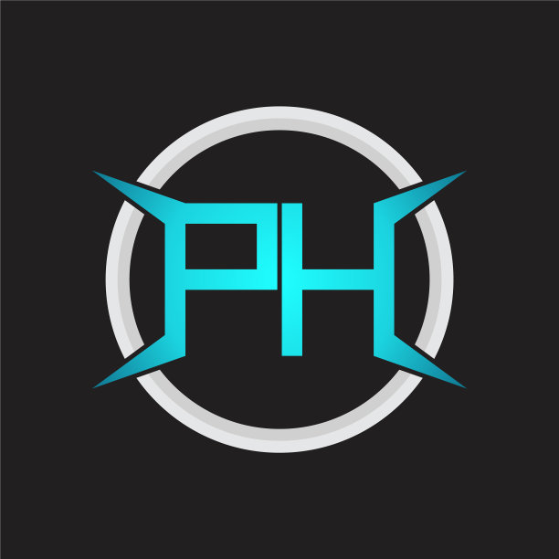 徽标有圆形和四个锥形图案图片下载