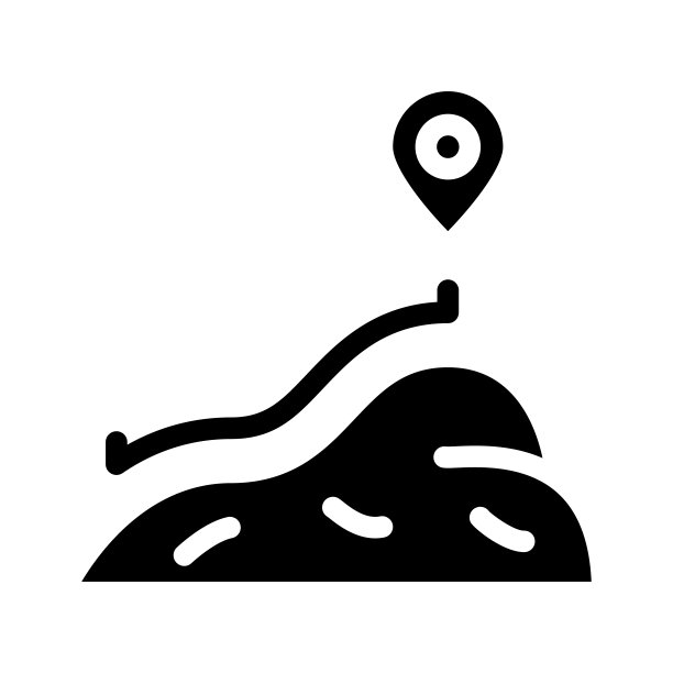 徒步旅行字形图标矢量插图图片下载