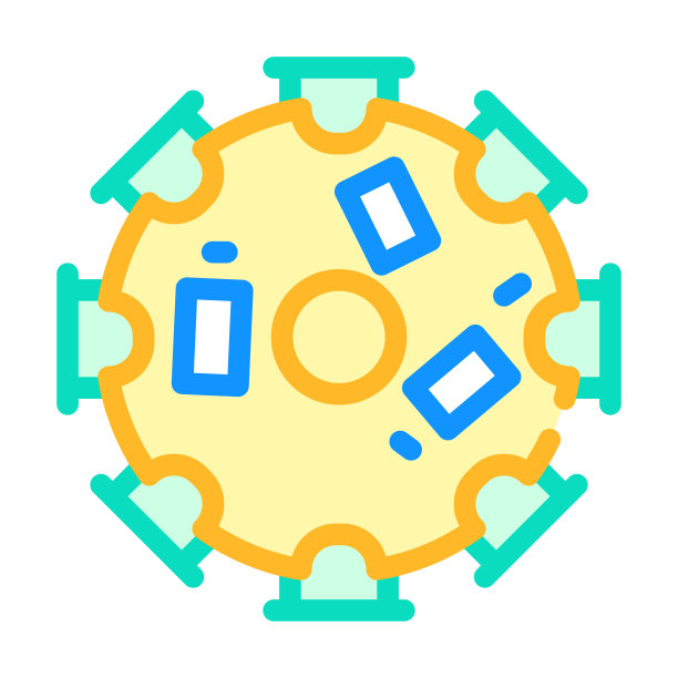 会议表颜色图标矢量插图图片下载