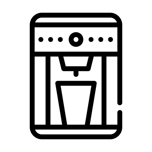 咖啡机线图标矢量插图图片下载