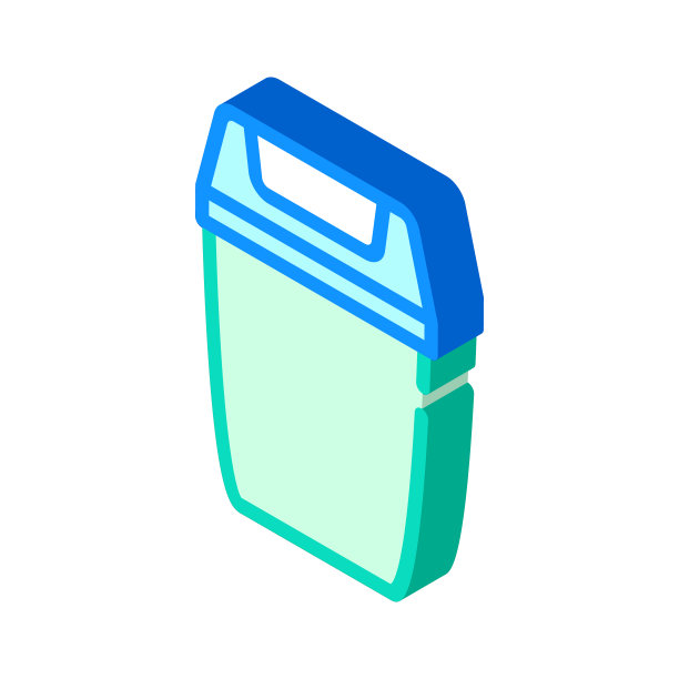 垃圾桶等距图标矢量插图图片下载