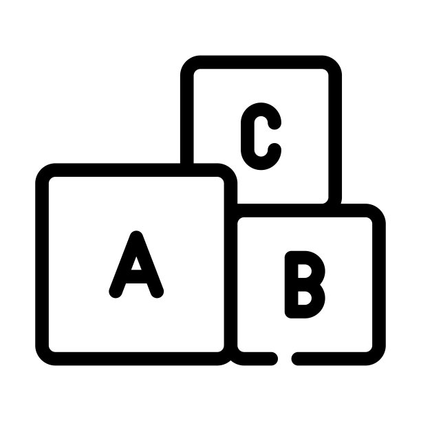 字母立方体线图标矢量插图图片下载