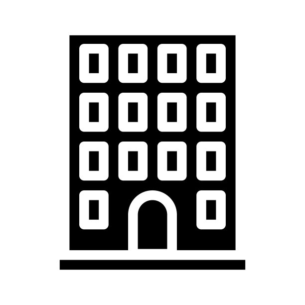 共同工作的建筑字形图标矢量插图图片下载