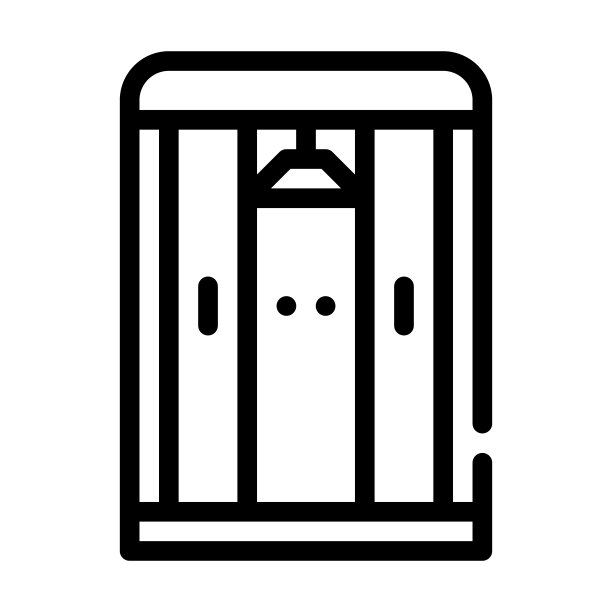 衣柜家具线条图标矢量插图图片下载