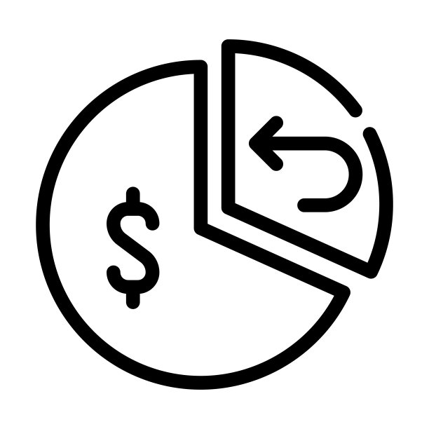饼图回款和购买线图标矢量插图图片下载