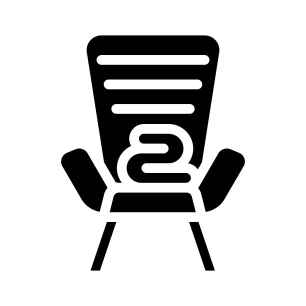 扶手椅与格子字形图标矢量插图图片下载