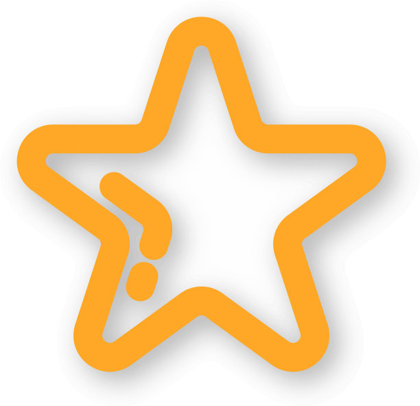 橙色平星带阴影图片下载