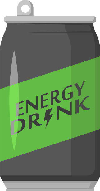 能量饮料在一个金属罐扁平图片下载