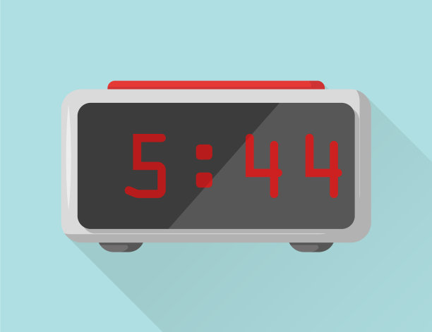 蓝色背景下的灰色电子闹钟图片下载