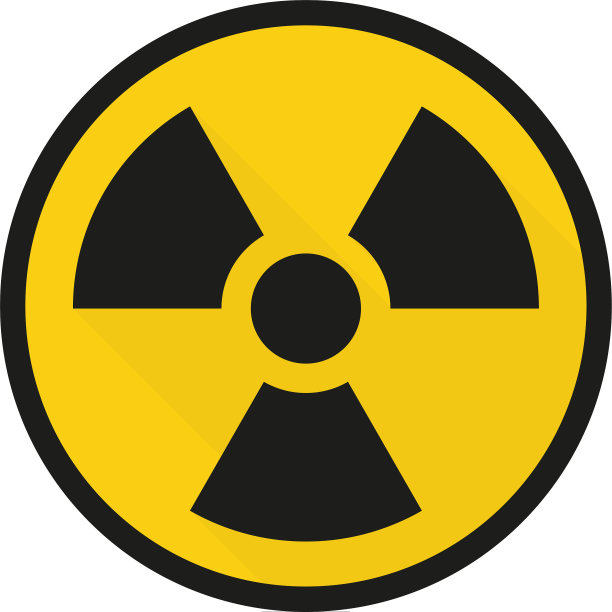 彩色图标辐射警告黄色标志平坦图片下载