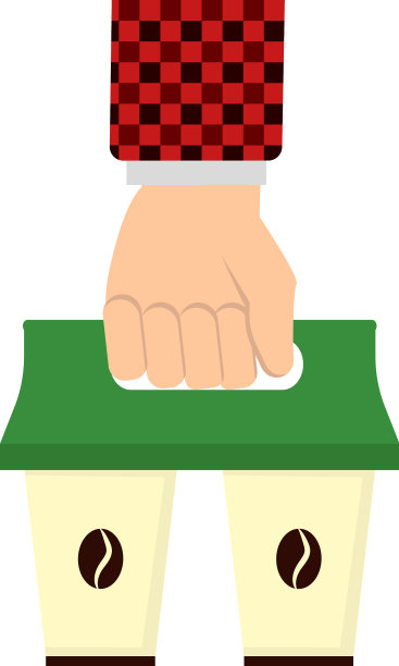 包装和两杯咖啡在手里图片下载