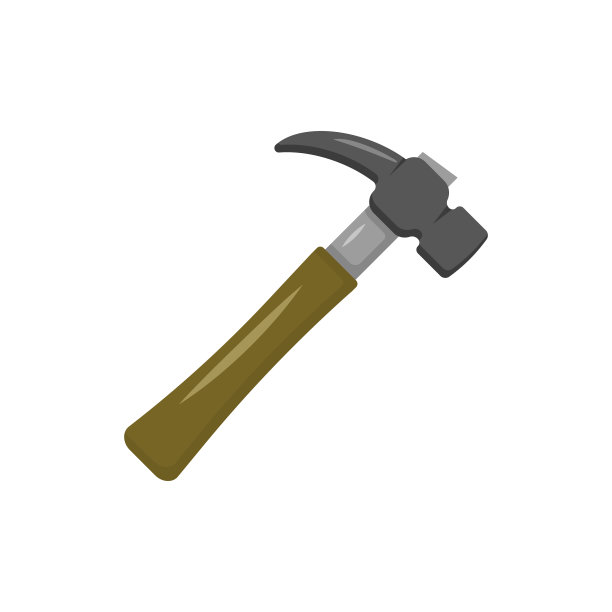 锤色图标孤立在平面风格图片下载