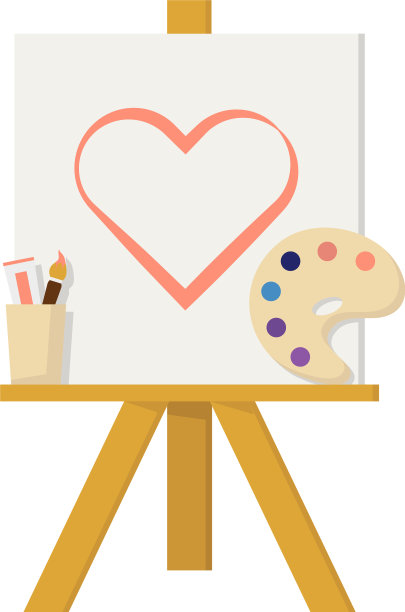 平面风格的画架颜色图标图片下载