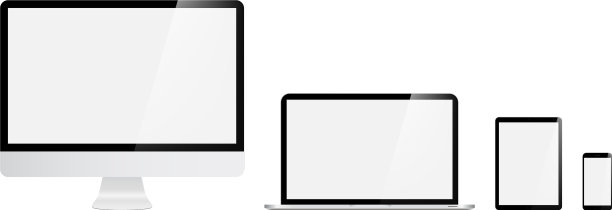 设置设备在白色背景计算机上图片下载