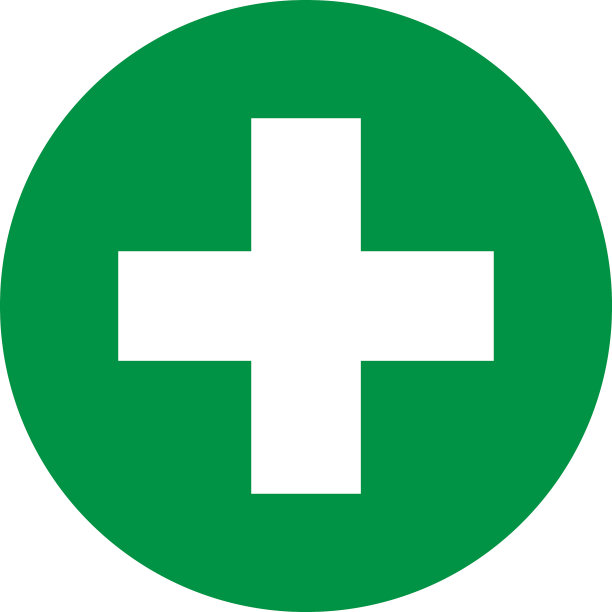 绿色十字隔离医疗或药店图标图片下载