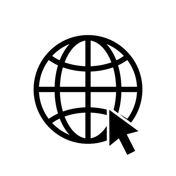 指针孤立在白色上的地球图标图片下载