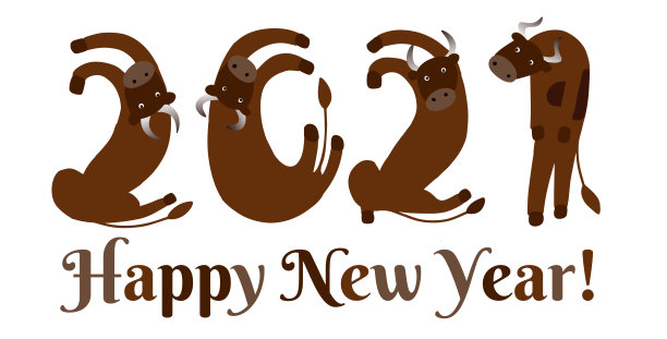 贺卡-新年快乐。看涨2021年走势。图片下载