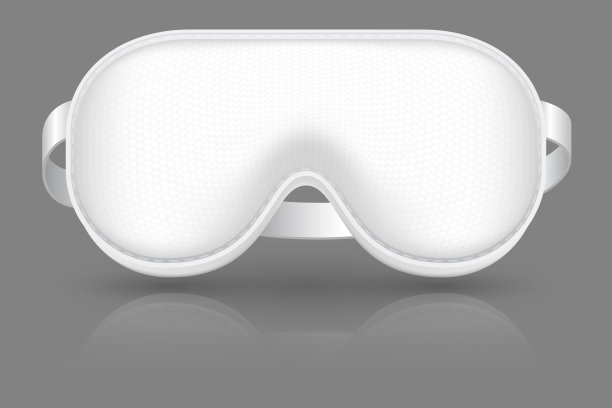 白色的睡眠面膜。乘飞机时戴眼罩放松。覆盖在眼睛。现实的向量模型图片下载