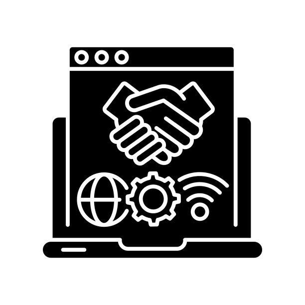 在线协作黑色字形图标图片下载