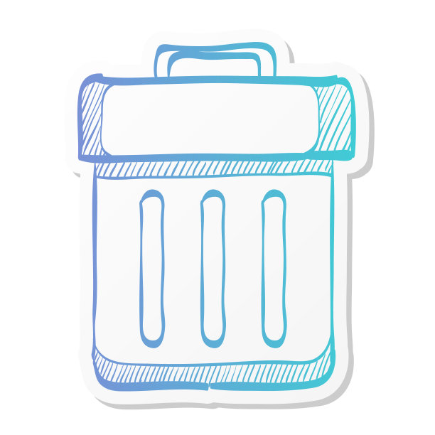 贴纸风格的图标-垃圾桶图片下载