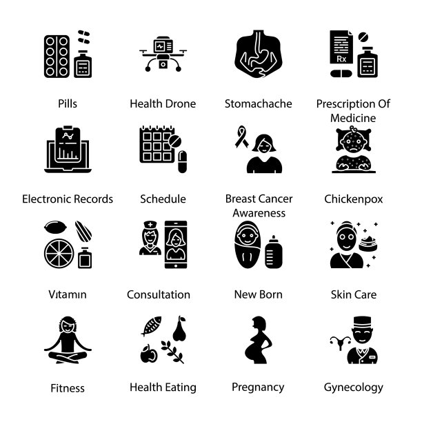 医药急救和健康象形符号图片下载
