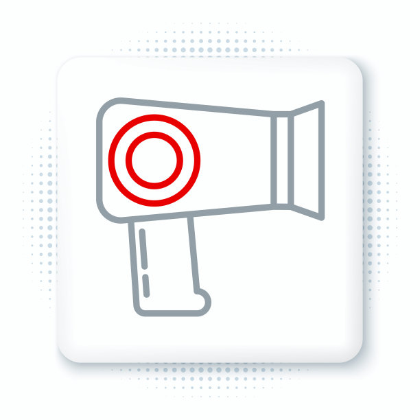 线吹风机图标孤立在白色背景。吹风机的迹象。头发干燥的象征。吹热空气。色彩斑斓的轮廓的概念。向量图片下载