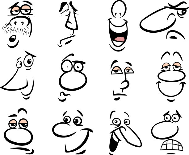 脸和情绪设定卡通图片下载