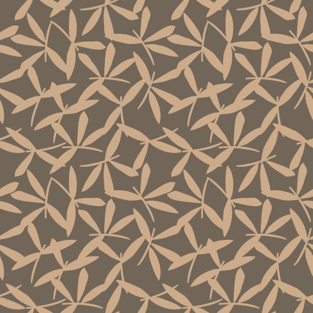 褐色，灰褐色植物花无缝图案图片下载