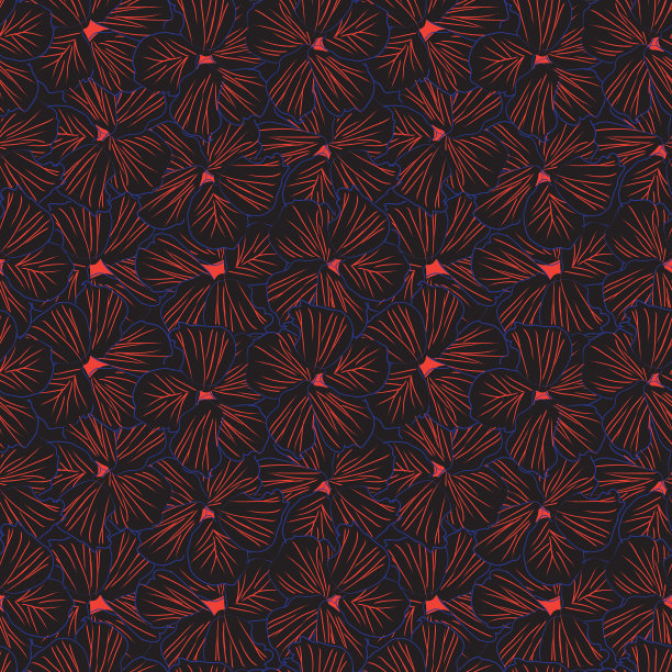 橙色植物花卉无缝图案图片下载