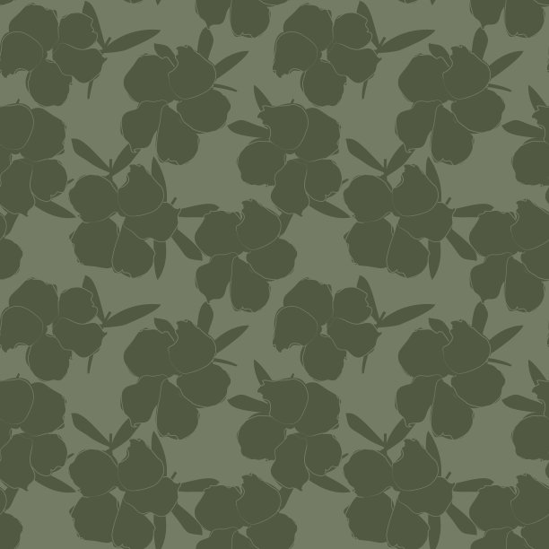 绿色植物花卉无缝图案背景图片下载