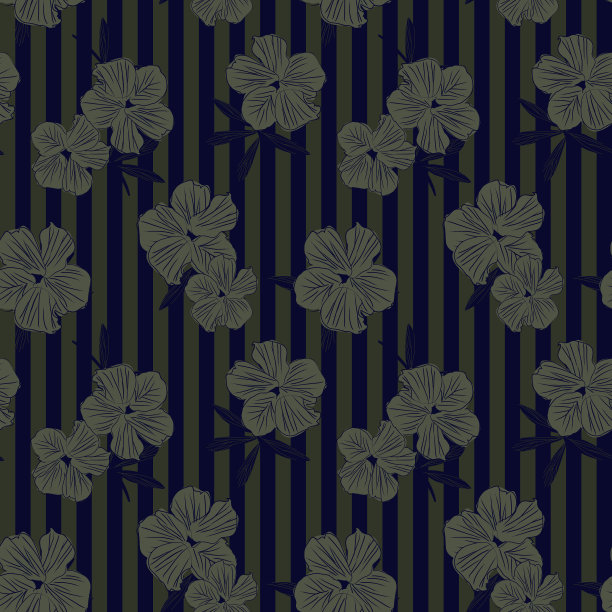 绿色植物花卉无缝图案图片下载