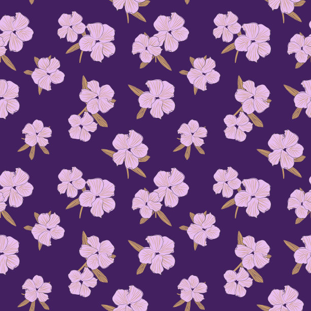 紫色植物花无缝图案图片下载