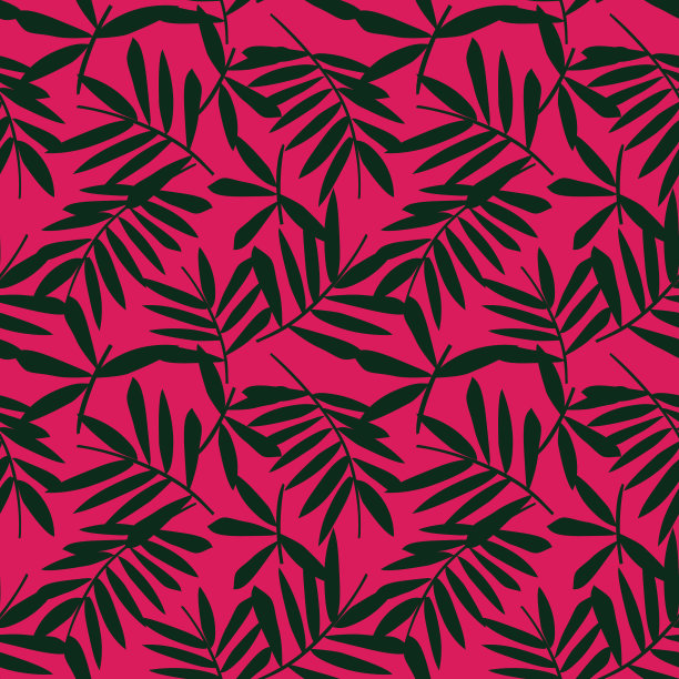 紫色热带植物叶无缝图案图片下载