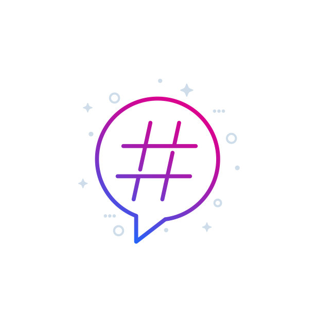 Hashtag线条图标图片下载