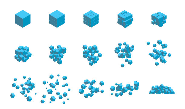 摧毁一个立方体，爆炸图片下载