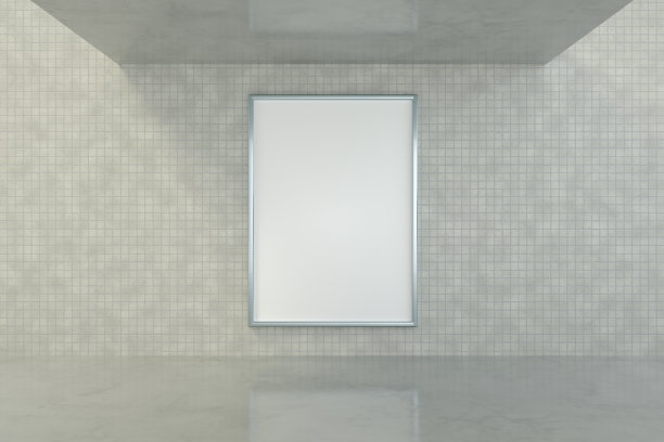 空框架，广告牌，地下，地铁，大理石地板，瓷砖墙图片下载