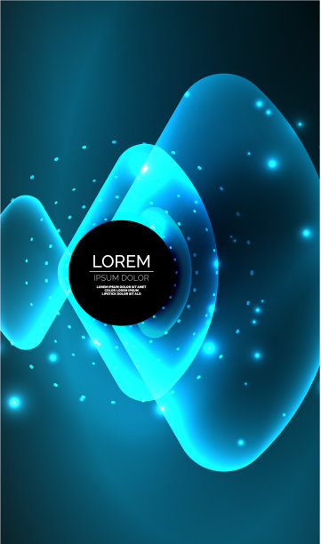 发光的霓虹灯闪亮透明抽象几何图片下载