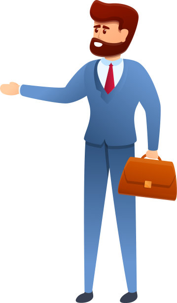 企业家与袋图标卡通风格图片下载
