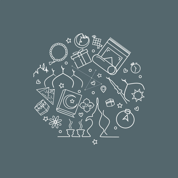 伊斯兰线图标设置圆形图片下载