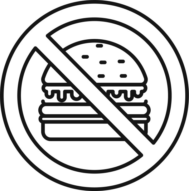 没有汉堡吃图标轮廓风格图片下载