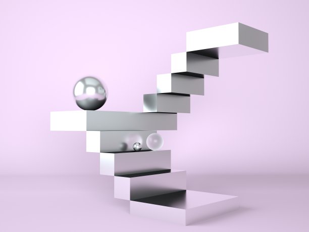 带平台的梯子，用于展示新产品，3d图片下载