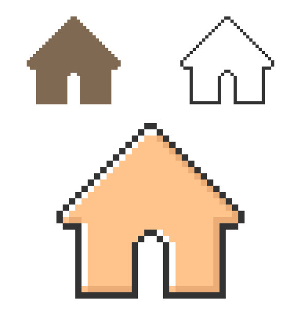 像素图标home在三个完全变式图片下载