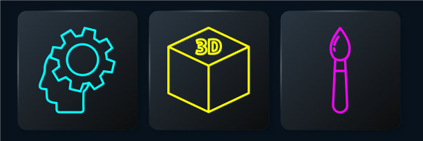 在油漆刷内设置有齿轮的线人头图片下载