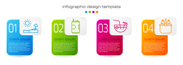 设置线海滩与雨伞和椅子汽水罐图片下载