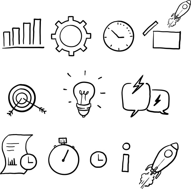 手绘启动线图标启动项目图片下载