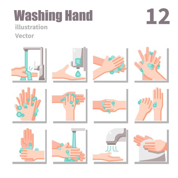 洗手图标套装扁平包套装1图片下载