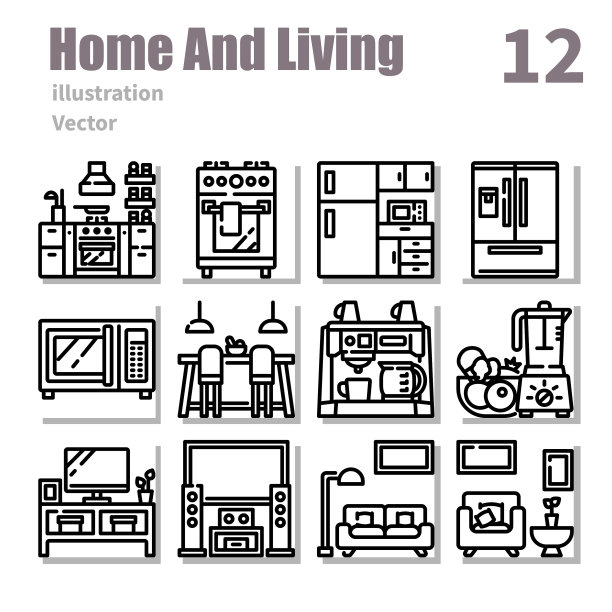 首页和生活图标大纲包1图片下载