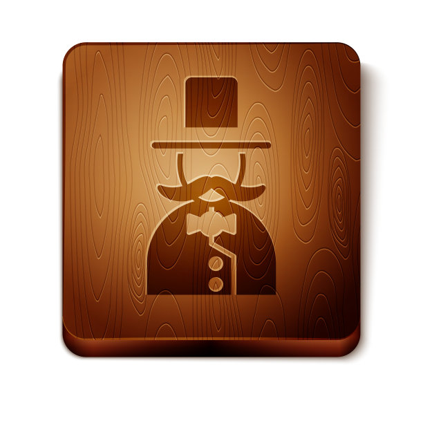 棕色魔术师图标孤立在白色背景图片下载