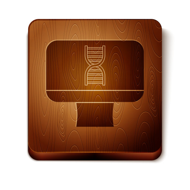 棕色DNA螺旋和电脑显示器图标图片下载